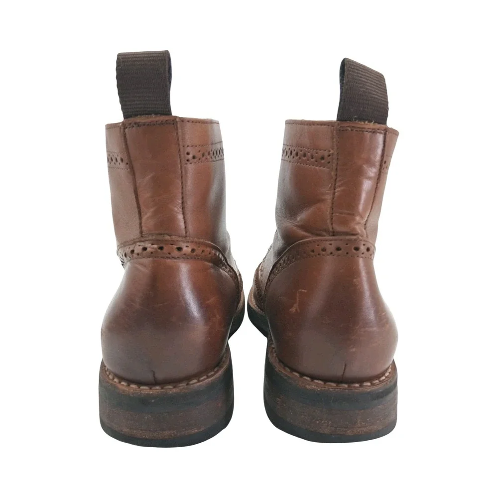 Thursday Boot Co Boots Mens Size 8 Brown Leather Wingtip Brogue Ankle Boots